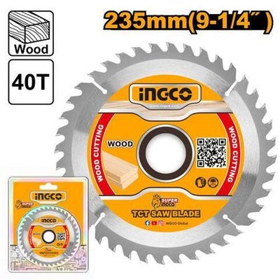 Диск пильный по дереву TCT 235х30 мм 40Т INGCO TSB123525 INDUSTRIAL