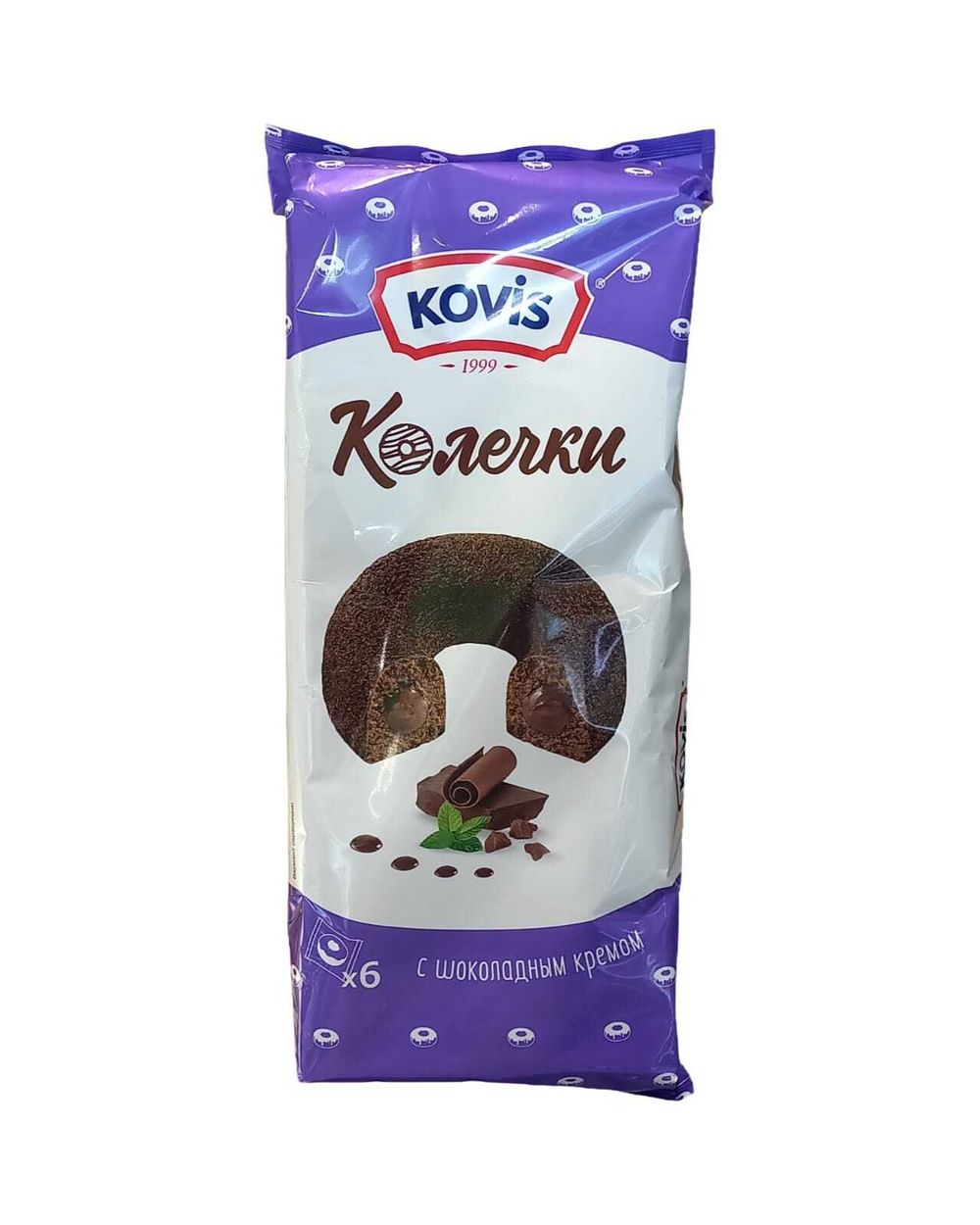 Колечки "Ковис" с шок. кремом 240г