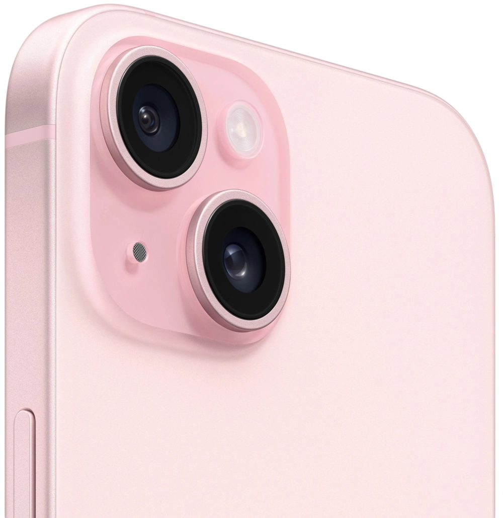 Смартфон Apple A3090 iPhone 15 128Gb розовый моноблок 3G 4G 1Sim 6.1" 1179x2556 iOS 17 48Mpix 802.11 a/b/g/n/ac/ax NFC GPS GSM900/1800 Protect