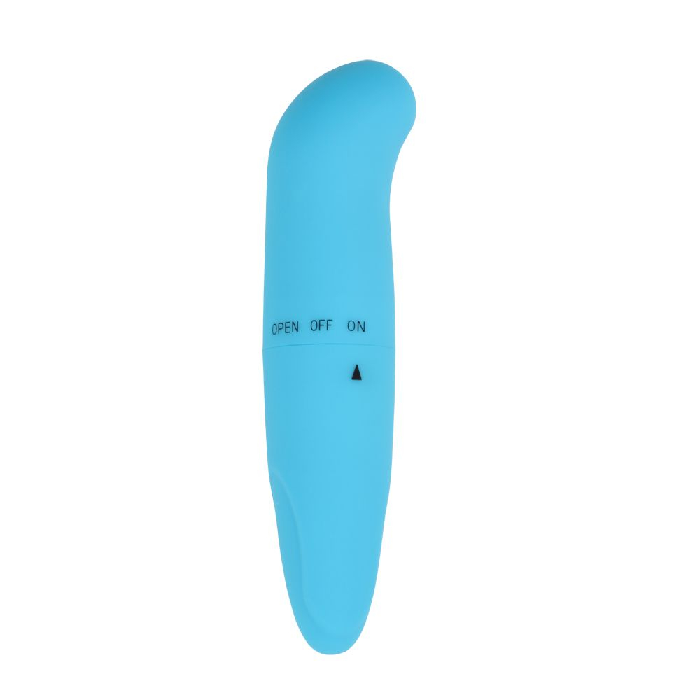 Голубой мини-вибратор Powerful Invigorate G-Spot - 12 см. (Цвет: голубой)
