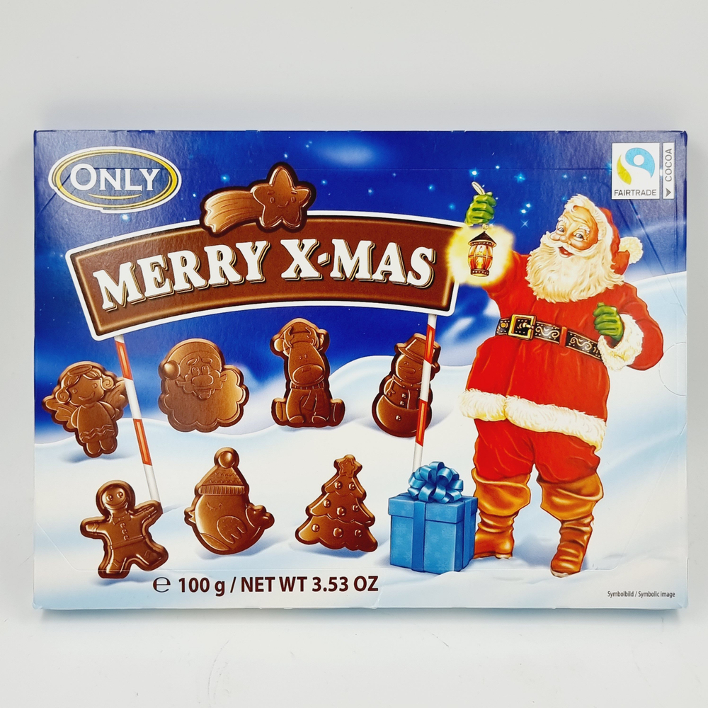 Рождественский набор Only Merry X-mas из фигурного молочного шоколада 100 г (Австрия)