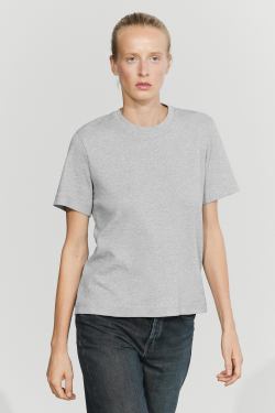 Massimo Dutti Футболка интерлок, короткие рукава, серый средний