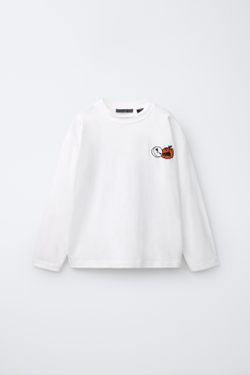 ZARA ЛОНГСЛИВ С ВЫШИВКОЙ THE NIGHTMARE BEFORE CHRISTMAS © DISNEY, БЕЛЫЙ
