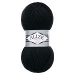 Пряжа Alize (Ализе) Superlana Maxi / уп.5 мот. по 100 г, 100м, 060 черный A