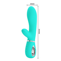 Бирюзовый вибростимулятор-кролик 20,5см Pretty Love Thomas BI-014621-4