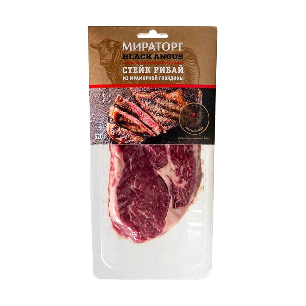 Говядина, стейк Рибай Black Angus DF "Мираторг" 320 гр (Россия)