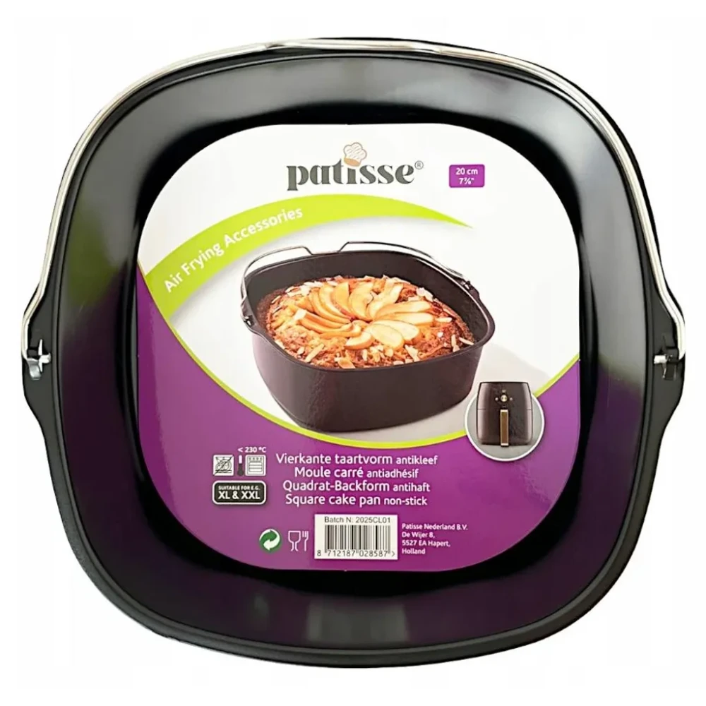 Форма для аэрогриля квадратная с ручкой Patisse Air Frying 22 × 21 × 7 см