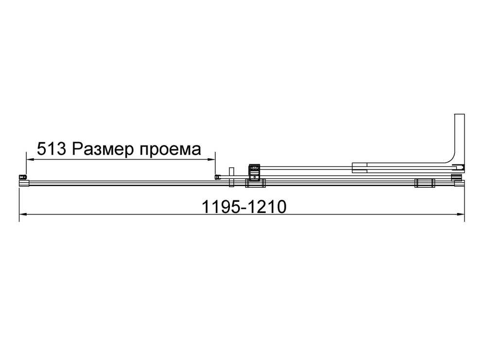 Душевая дверь Vincea Волк-Ин (Walk-In) VDS-4WSL120CLGM-R, 1200, вороненая сталь, стекло прозрачное, правая