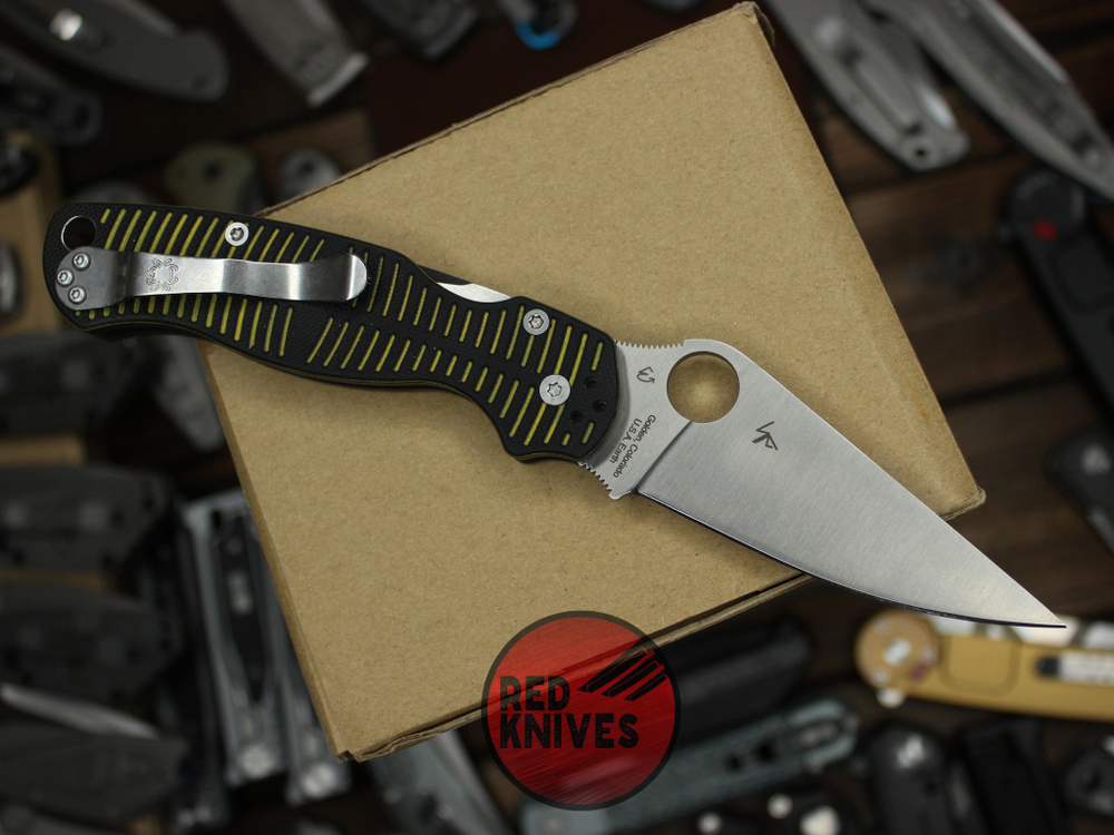 Нож Spyderco ParaMilitary 2 Salt DROP - расцветка пчела, клинок дроп поинт