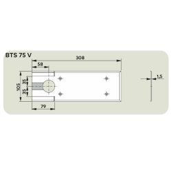 Крышка для напольного доводчика DORMA BTS75 V нерж. сталь