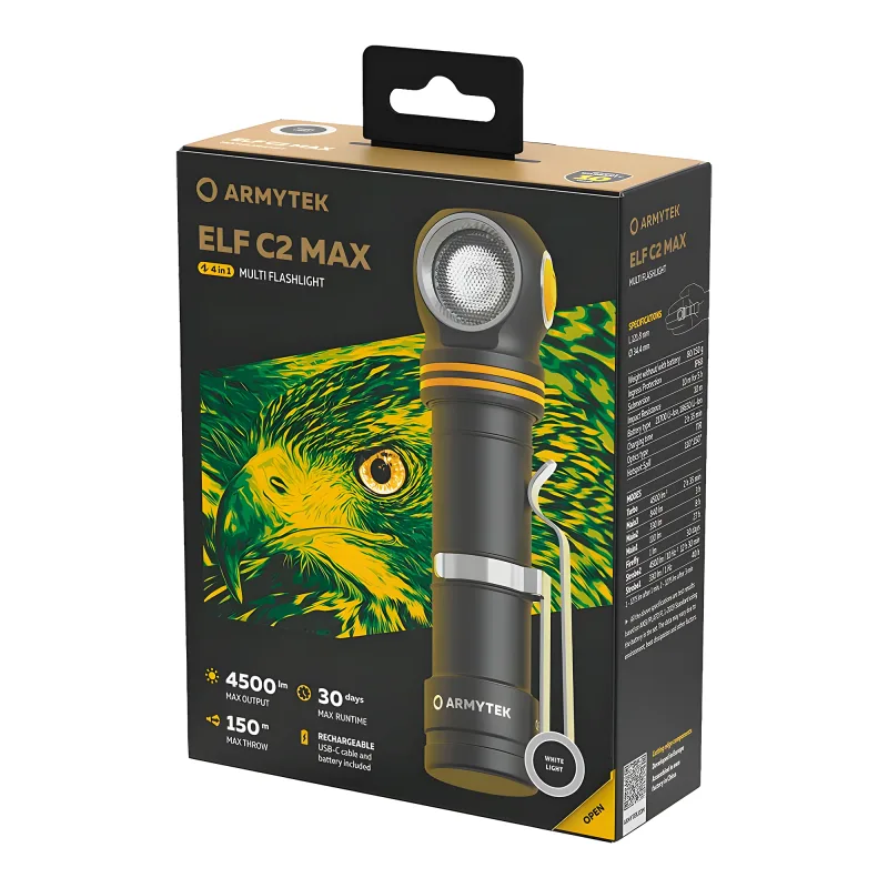 Мультифонарь Armytek Elf C2 Max USB-C - фирменная упаковка