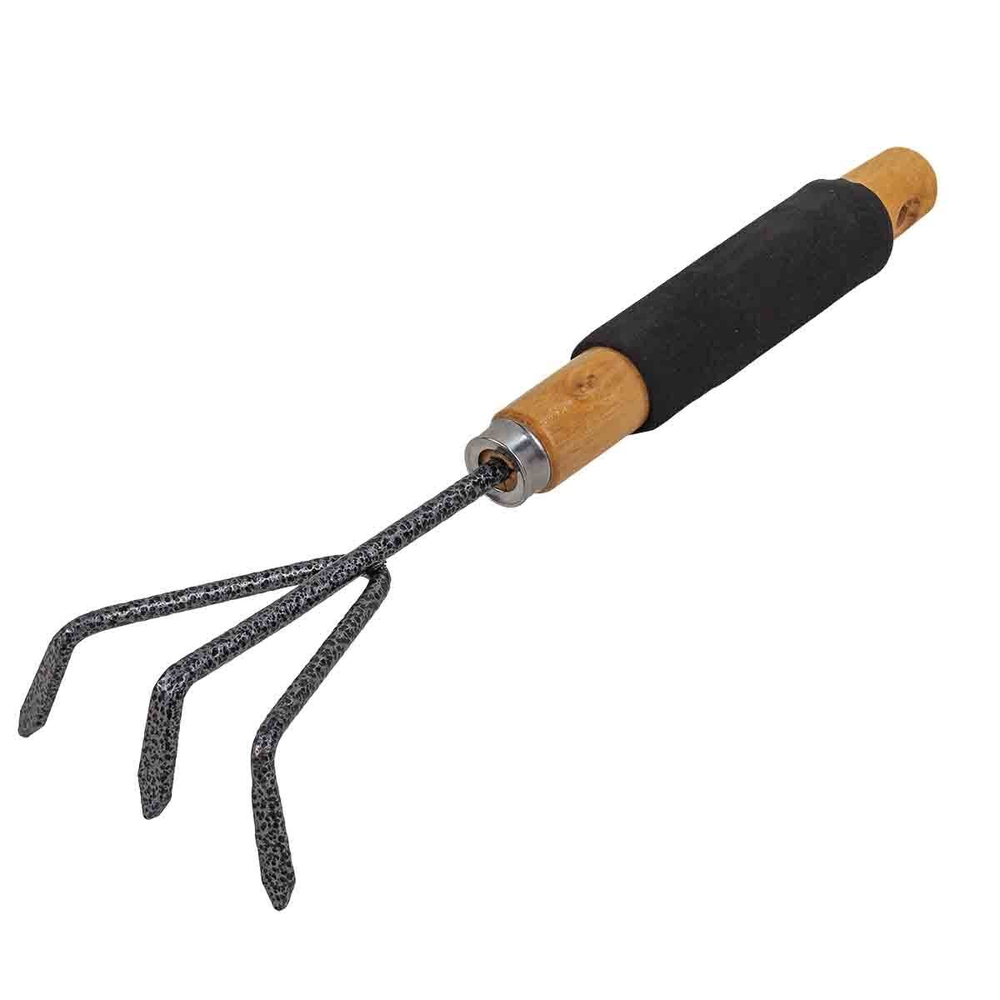 Рыхлитель для почвы с деревянной рукояткой(3-зуб.,L-300мм) WMC TOOLS WMC-TG2104020-C