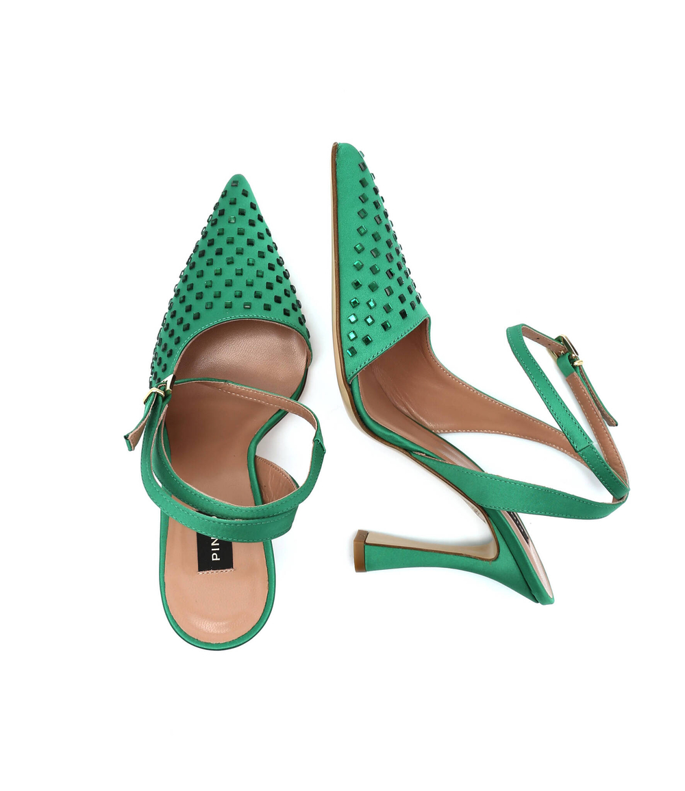 Кожаные туфли на шпильках basilico slingback Pinko - зеленый(1H2138 A074)