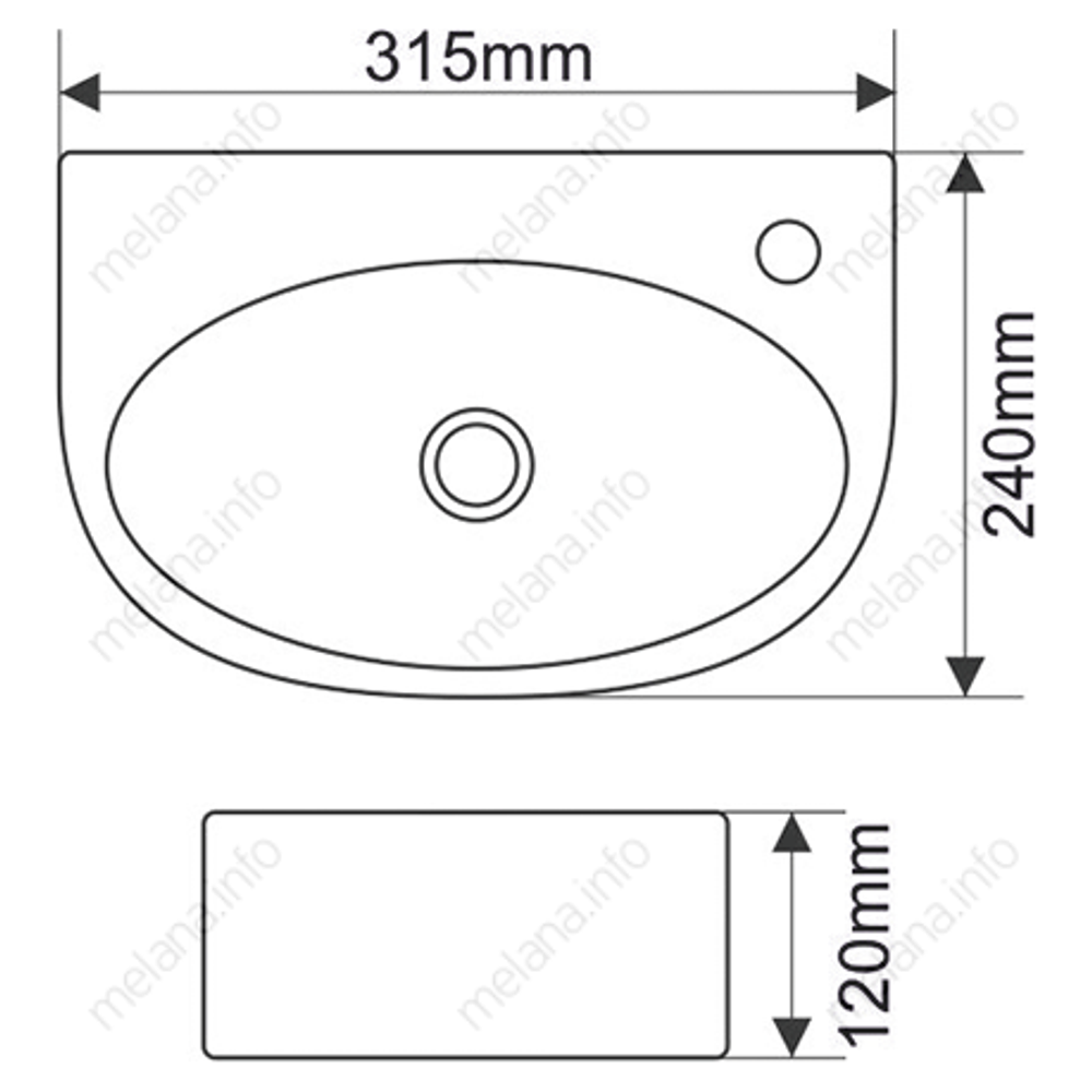 Умывальник MELANA MLN-E601(T41037)