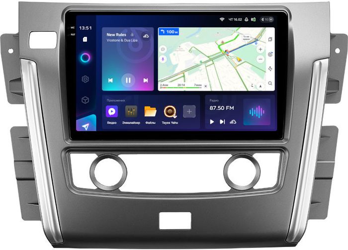 Магнитола для Nissan Patrol Y62 2010-2019 (экран климата внизу) - Teyes CC3-2K на Android 10, Быстрая, 2K QLED, CarPlay, 4G SIM-слот