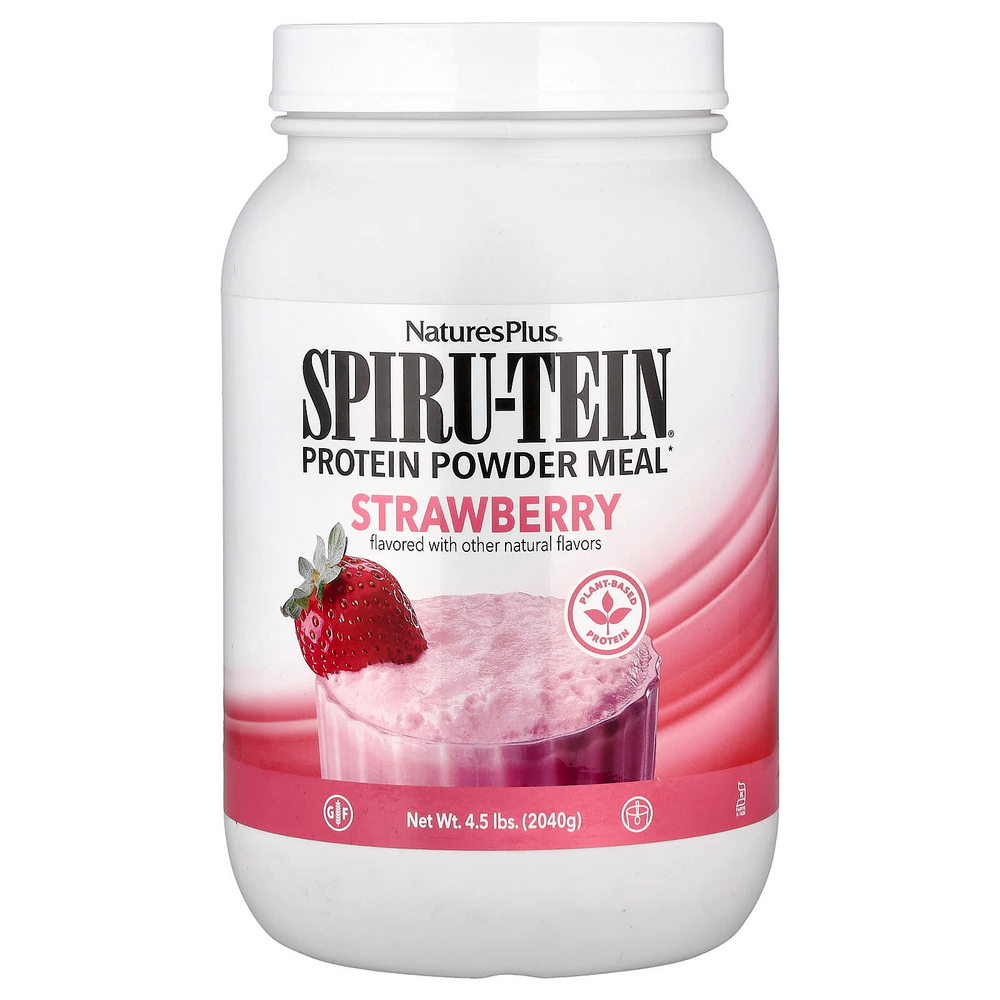 NaturesPlus, Spiru-Tein®, протеиновый порошок, со вкусом клубники, 2040 г (4,5 фунта)