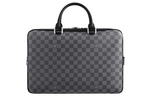LOUIS VUITTON Coated Canvas With Cow Leather Trim Handbag Briefcase Regular Men"s Gray