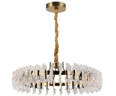 07695-80,36-29 Люстра Мару латунь/черный жемчуг d82 h150 Led 60W (3000K). ТМ Kink Light