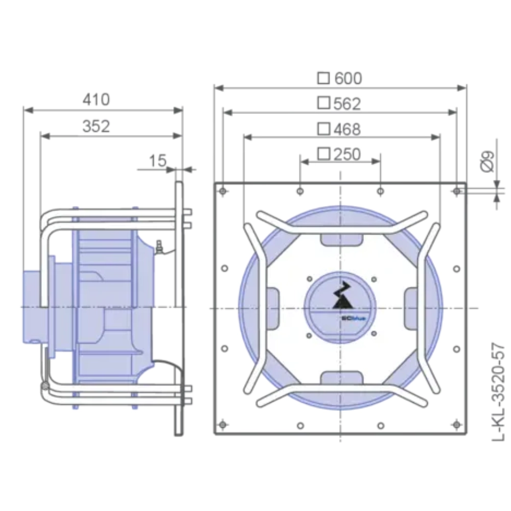 Модульный вентилятор Menerga Radial fan GR (ZIEHL-ABEGG ZAvblue)