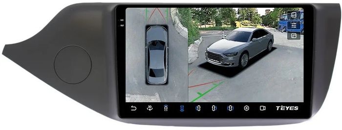 Магнитола для KIA Ceed 2 (JD) 2012-2018 (рамка матовая) - Teyes CC3-2K-360 на Android 10, Быстрая, 2K QLED, CarPlay, 4G SIM-слот, 4 камеры в комплекте