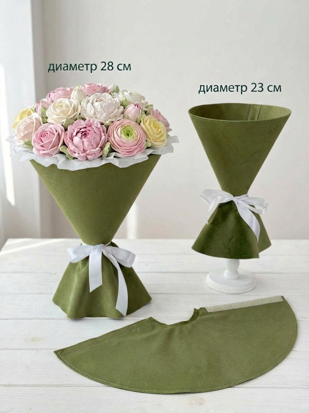 Платье для цветов, ткань: бархат, цвет: ФИСТАШКОВЫЙ.