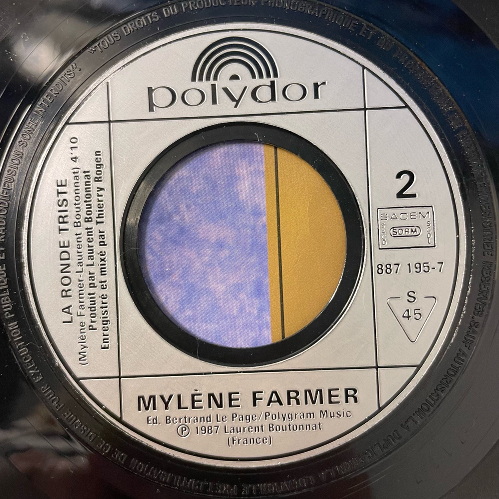 Винтажная виниловая пластинка LP Mylene Farmer, Sans Contrefacon (Франция 1987) 7 дюймов