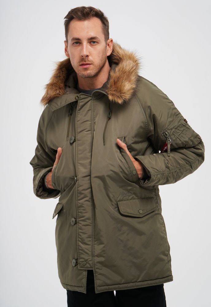Парка Alpha Industries N-3B Logo Oxford Parka Olive Green