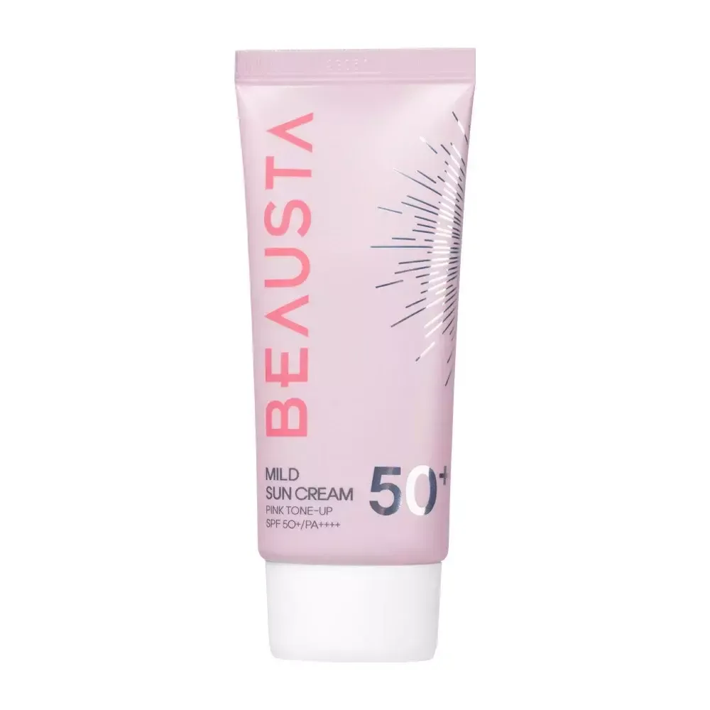 Солнцезащитный крем Beausta Mild Sun Cream Pink Tone-Up SPF50+ PA++++ 50g