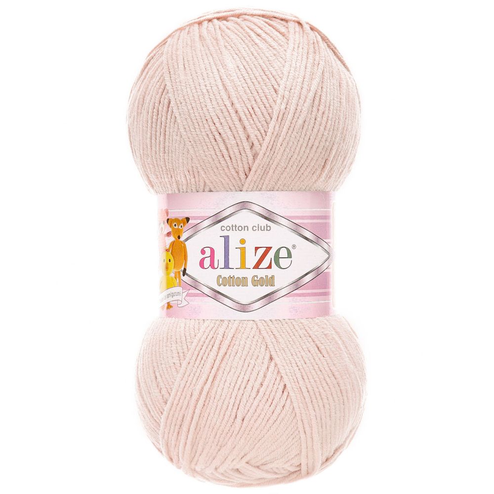 Пряжа Alize (Ализе) Cotton Gold / уп.5 мот. по 100 г, 330м, 382 телесный A