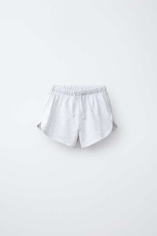 ZARA ОДНОТОННЫЕ ШОРТЫ ИЗ ПЛОТНОГО ДЖЕРСИ, СЕРЫЙ МЕЛАНЖ