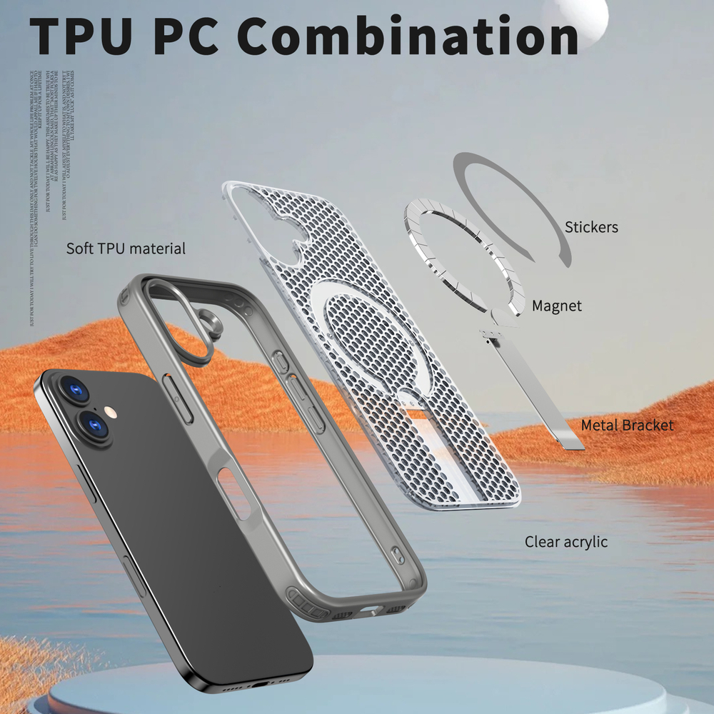 Прозрачный чехол Mesh Pro Magnetic Case для iPhone 17