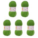 Пряжа Alize (Ализе) Cotton Gold / уп.5 мот. по 100 г, 330м, 126 зеленая трава A
