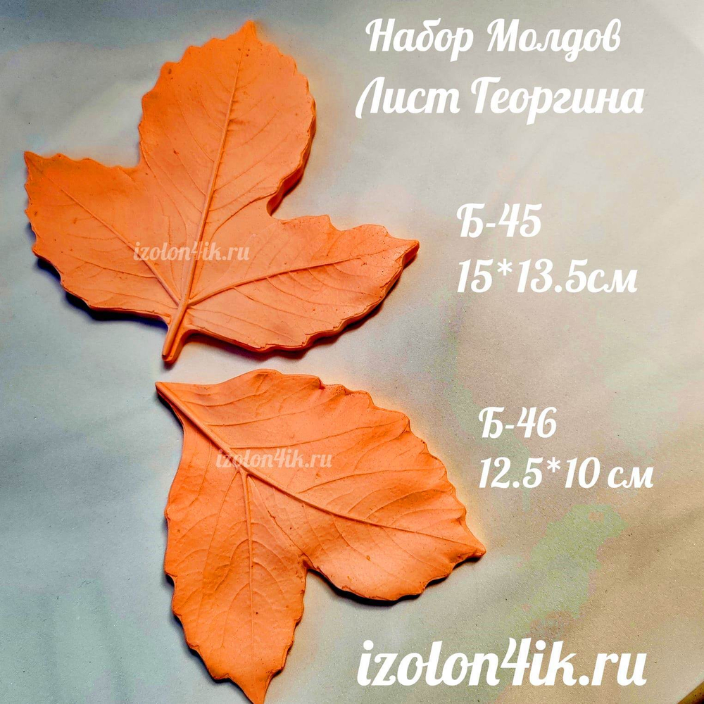 Набор молдов Б45+Б46 Листья Георгина (15*13,5 // 12,5*10 см)