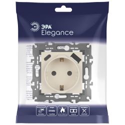 Розетка ЭРА Elegance 14-4108-02 2P+E 16A-250В со шторками с USB type-A+C 5В-3А слоновая кость | Эра Elegance