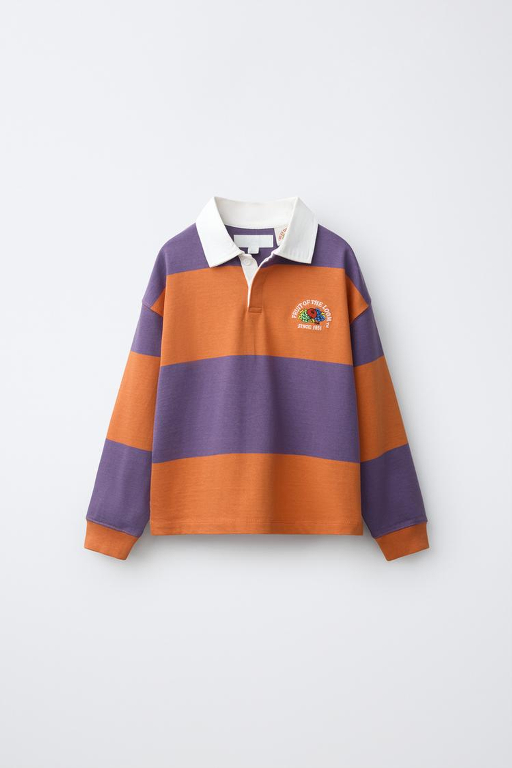 ZARA FRUIT OF THE LOOM™ ПОЛО В ПОЛОСКУ, ФИОЛЕТОВЫЙ