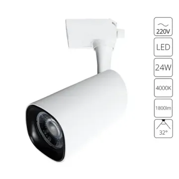 Трековый однофазный светодиодный светильник 24W 4000K A4563PL-1WH белый Barut Arte Lamp
