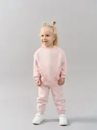 Свитшот с рюшей "Клубничный коктейль" утепленный 0+