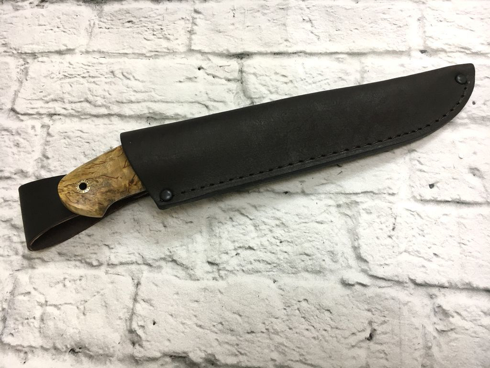 Нож Охотник M390, карельская береза, подарочная
