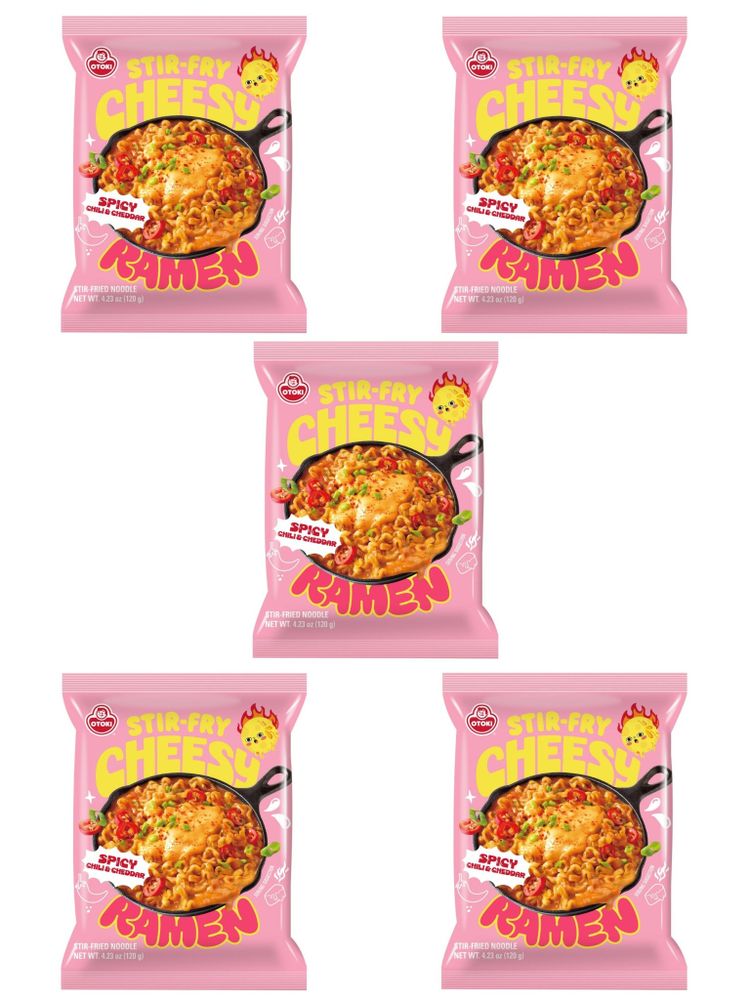 Лапша Отоки Stir-fry Spicy Cheddar Cheese Ramen 120 г x 5 шт