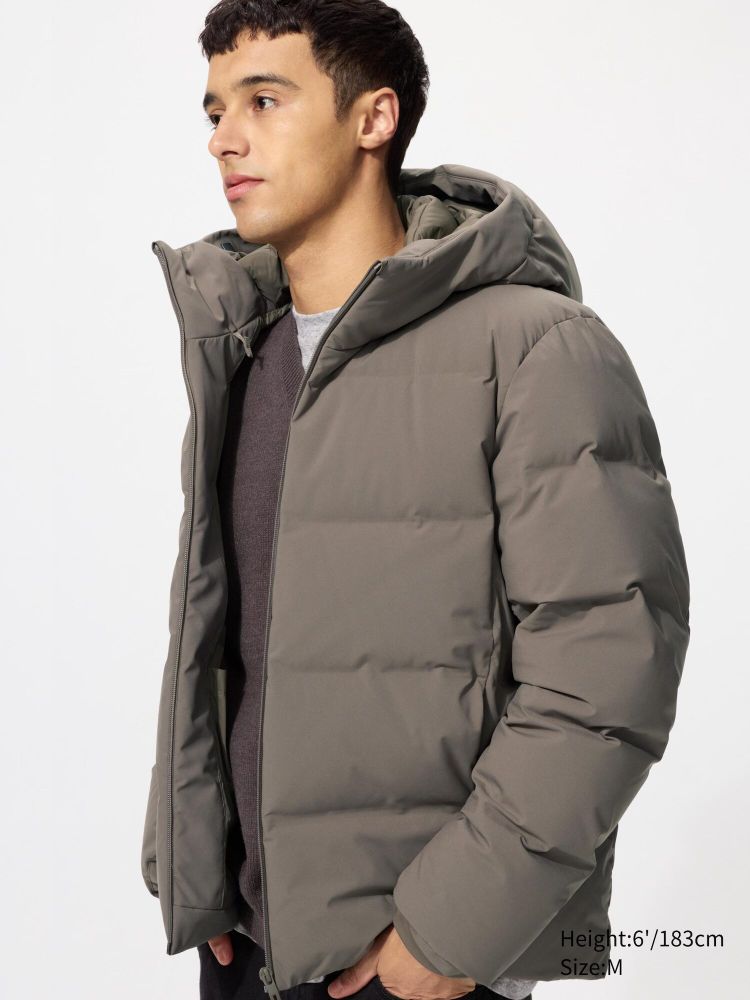 UNIQLO Бесшовная пуховая парка, коричневый