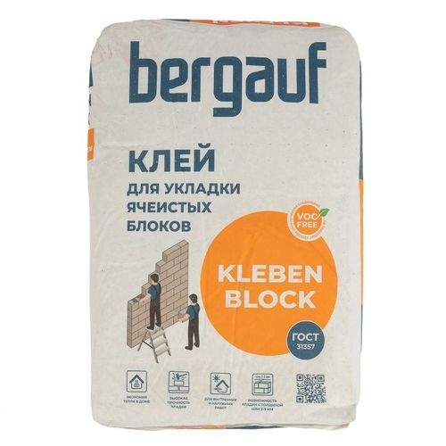 Клей для ячеистых блоков Бергауф Kleben Block 25 кг