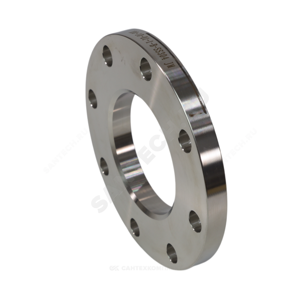 Фланец сталь нержавеющая AISI 304 плоский Ду 50 Ру10 тип 01 ряд 1 исп. B HXCX