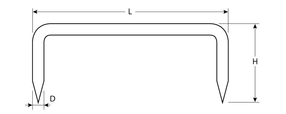 ЗУБР 250 x 70 x 8 мм, 100 шт, строительная скоба кованая (311165-250-70)