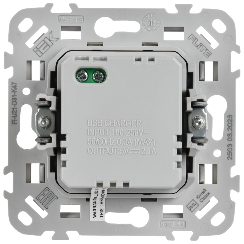 FLITE Розетка USB A+A 3,1А РЮ-2-ФлА алюминий IEK