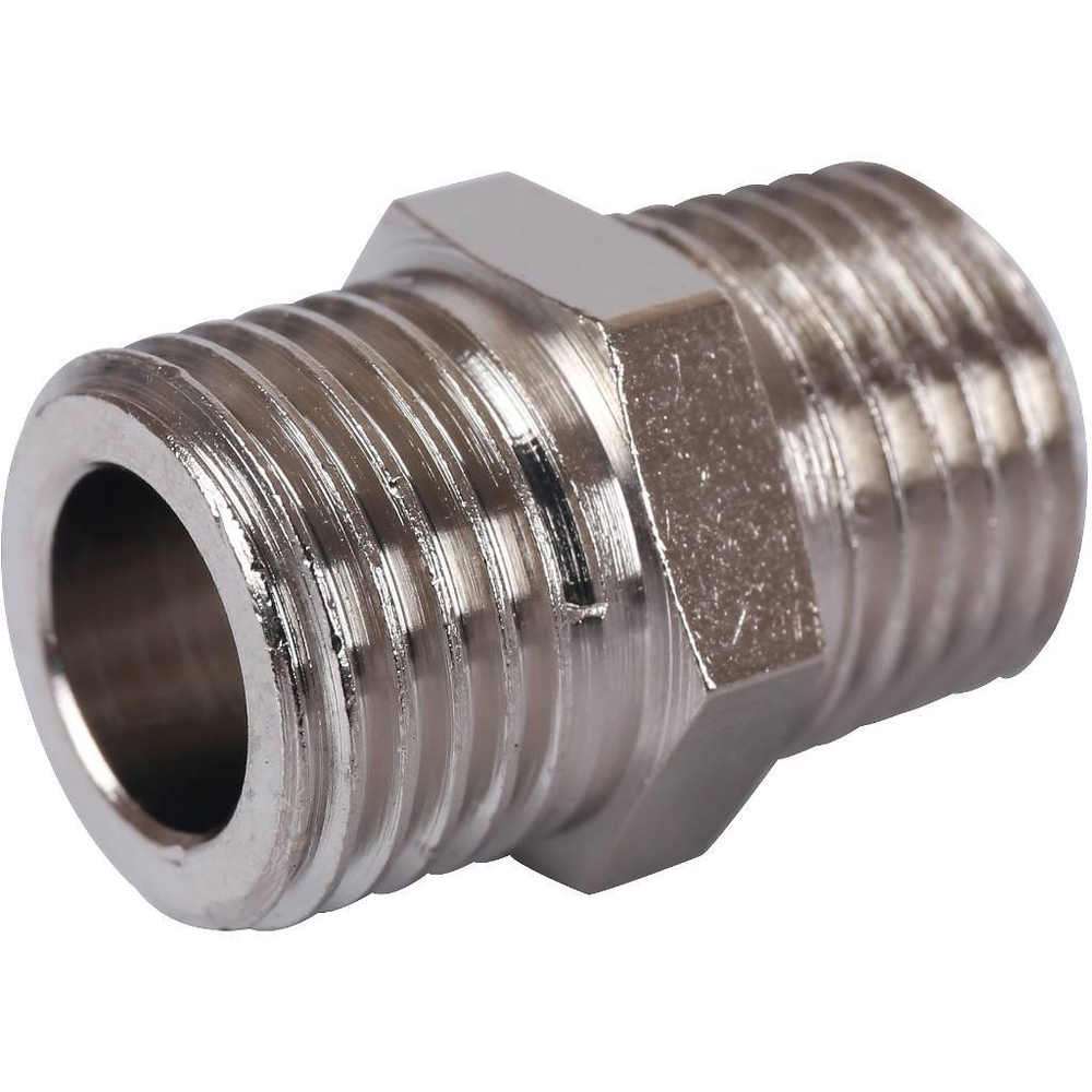 Ниппель STOUT никелированный 1/4" НР/НР