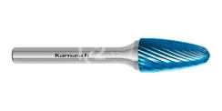 Борфреза твердосплавная Karnasch форма F, 3х8х3х38 мм, насечка HP-2, покрытие Blue-Tec, арт. 11.5050-015