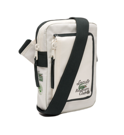 Lacoste Roland Garros Edition Contrast Print Vertical Messenger Bag — мука зелёный