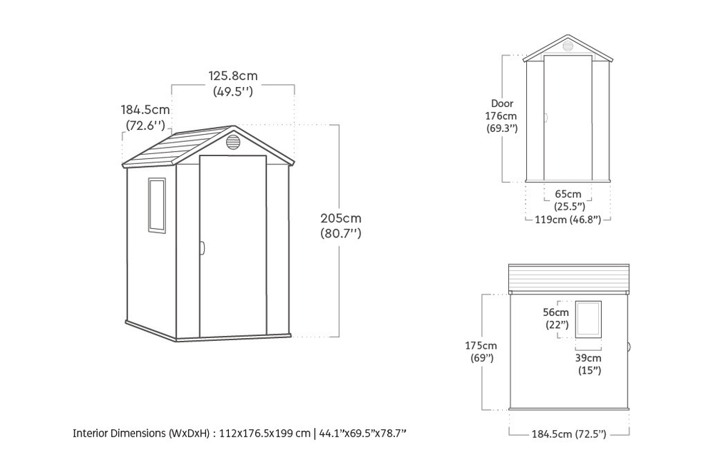 Пластиковый сарай Keter Darwin 4x6 grey
