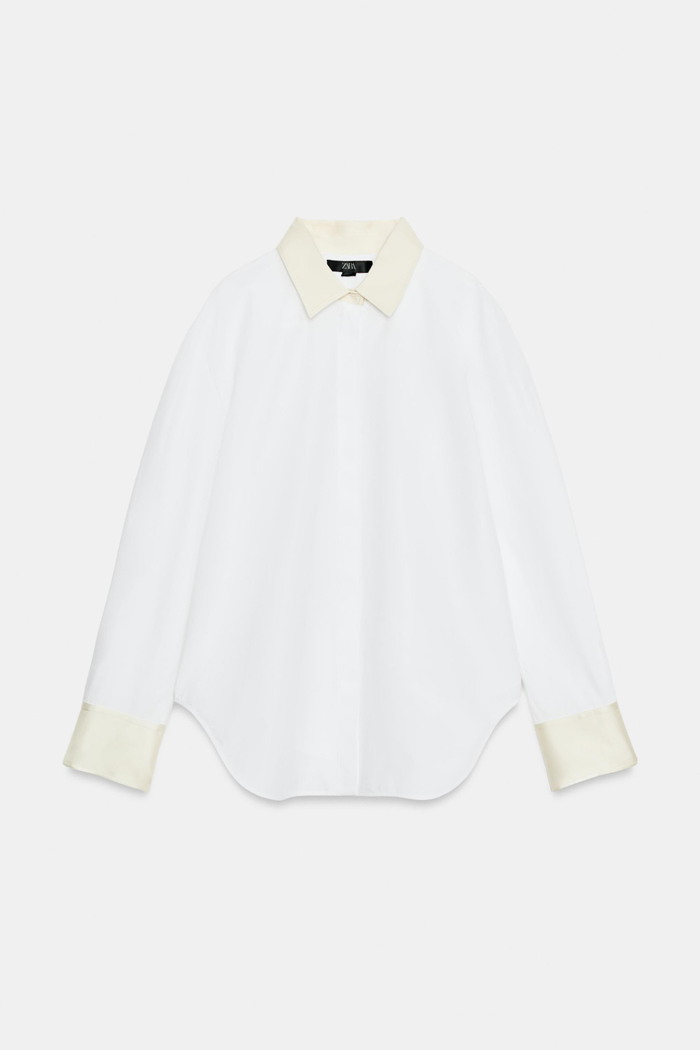 КОМБИНИРОВАННАЯ РУБАШКА ИЗ ПОПЛИНА — ZW COLLECTION — ZARA
