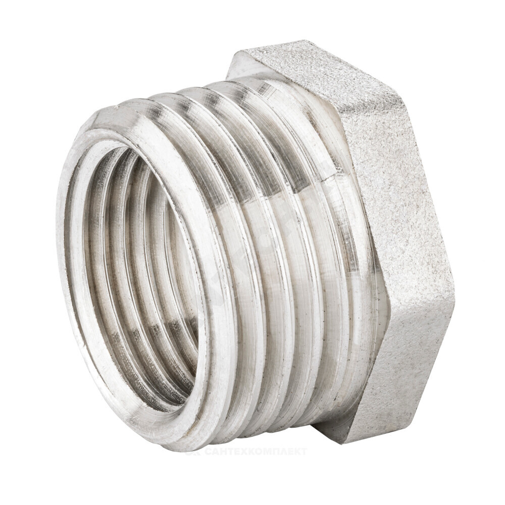 Футорка латунь никель Ду 25х15 (1"х1/2") НР/ВР LD LD.67.507.25х15